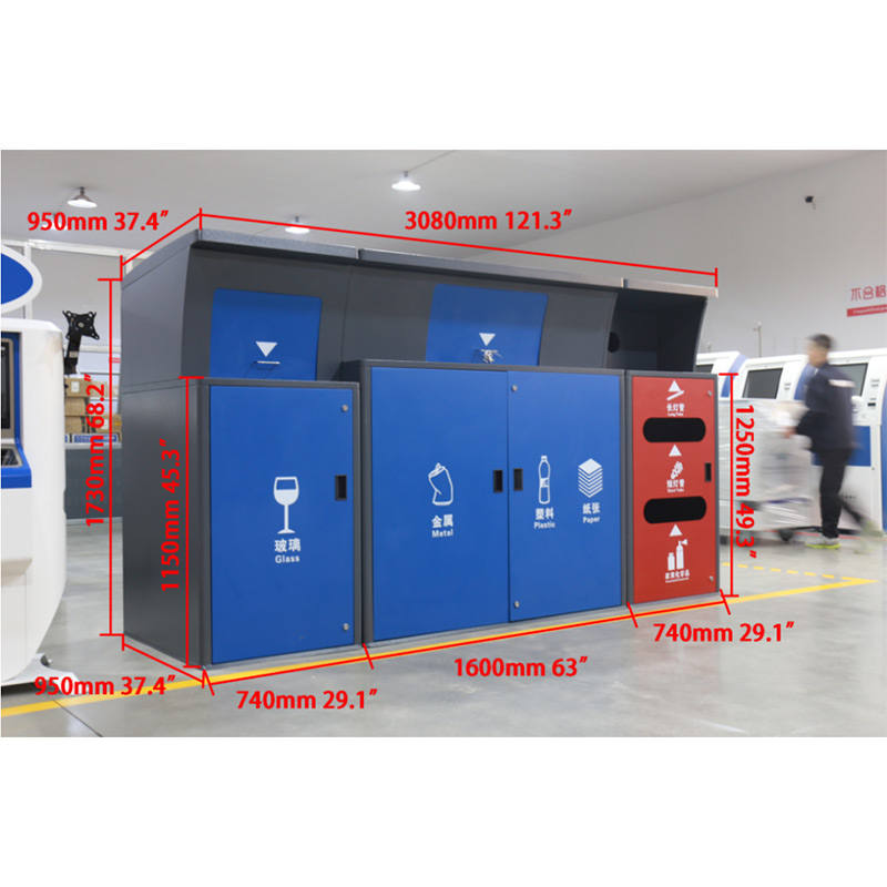 Lixeira de separação de aço inoxidável para reciclagem